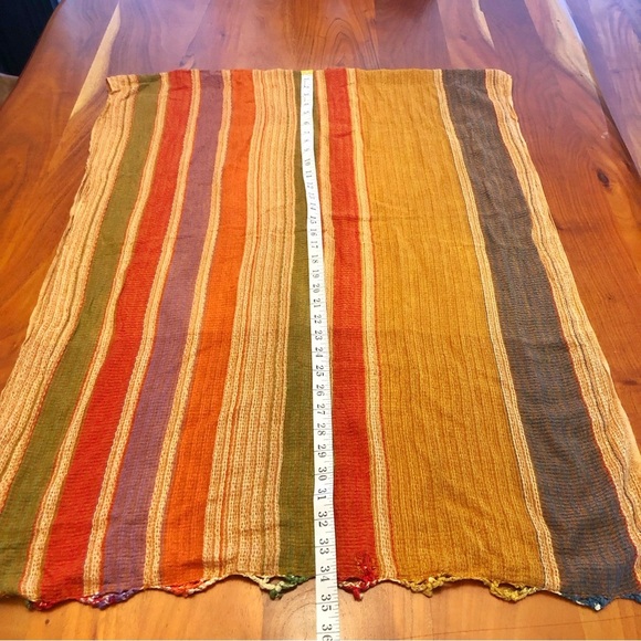 Vintage Colorful Artsy Soft Boho Festival Hippie Multicolored Soft Winter Scarf. - Picture 6 of 10